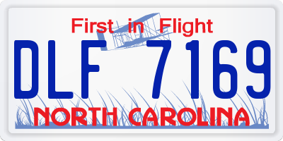 NC license plate DLF7169