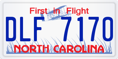 NC license plate DLF7170