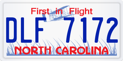 NC license plate DLF7172