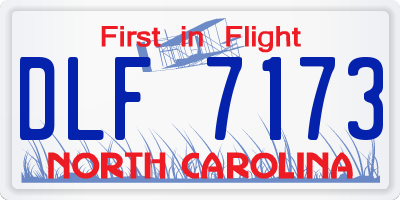 NC license plate DLF7173