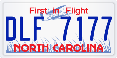NC license plate DLF7177