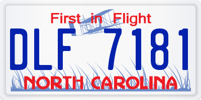 NC license plate DLF7181