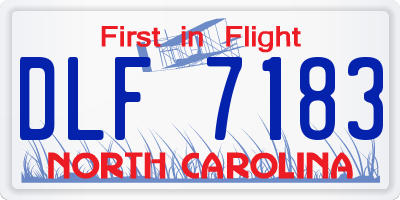 NC license plate DLF7183
