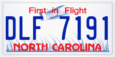 NC license plate DLF7191