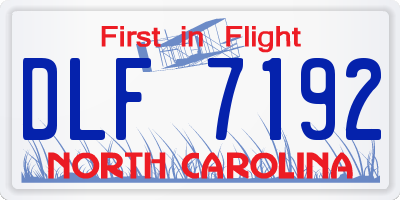 NC license plate DLF7192