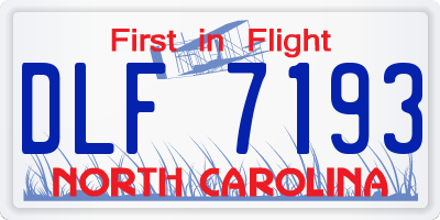 NC license plate DLF7193