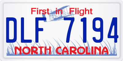 NC license plate DLF7194