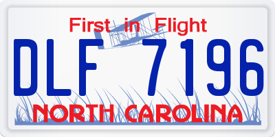 NC license plate DLF7196