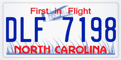 NC license plate DLF7198
