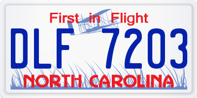 NC license plate DLF7203