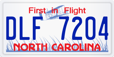 NC license plate DLF7204