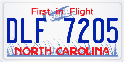NC license plate DLF7205