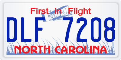 NC license plate DLF7208