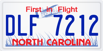 NC license plate DLF7212