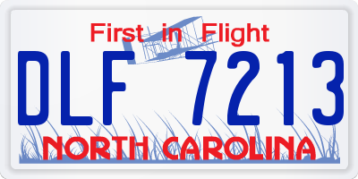 NC license plate DLF7213