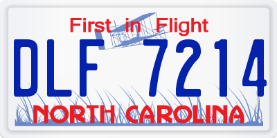 NC license plate DLF7214