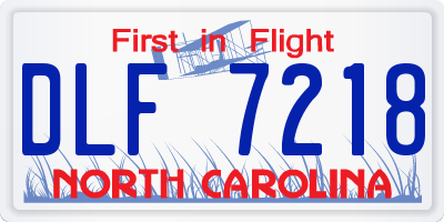 NC license plate DLF7218