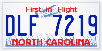 NC license plate DLF7219