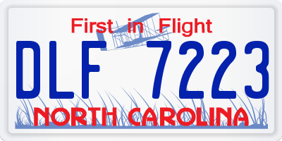 NC license plate DLF7223