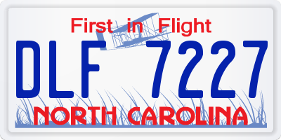 NC license plate DLF7227