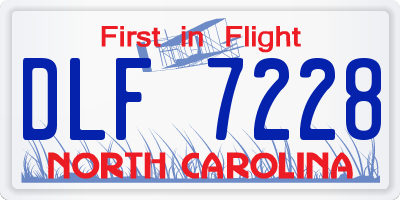 NC license plate DLF7228