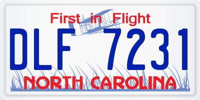 NC license plate DLF7231