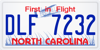 NC license plate DLF7232