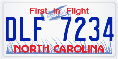 NC license plate DLF7234