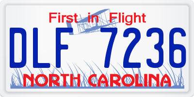 NC license plate DLF7236