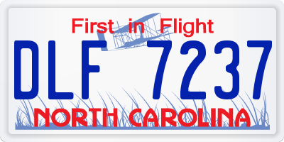 NC license plate DLF7237