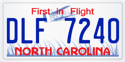 NC license plate DLF7240