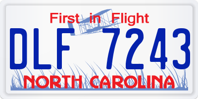 NC license plate DLF7243