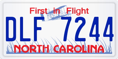 NC license plate DLF7244