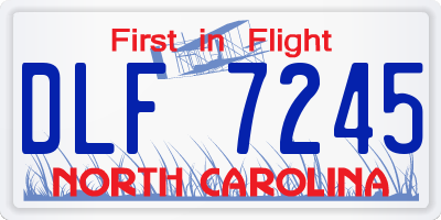 NC license plate DLF7245