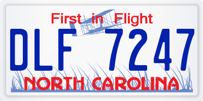 NC license plate DLF7247