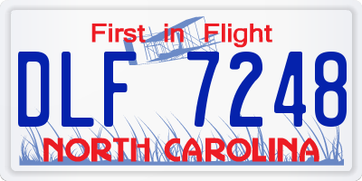 NC license plate DLF7248