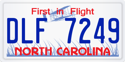NC license plate DLF7249