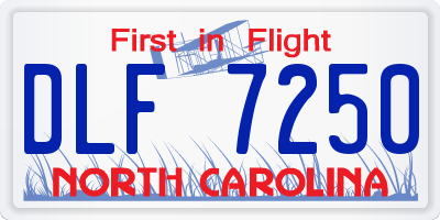 NC license plate DLF7250