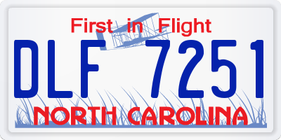 NC license plate DLF7251
