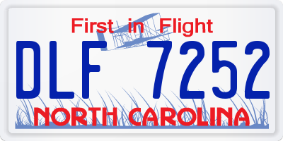 NC license plate DLF7252