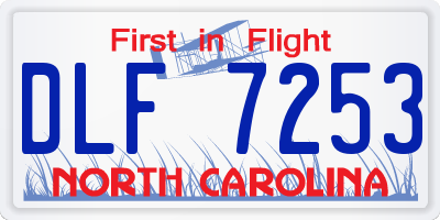 NC license plate DLF7253