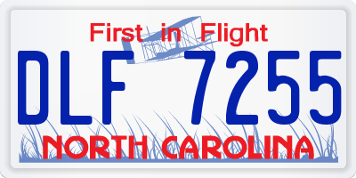 NC license plate DLF7255