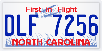 NC license plate DLF7256