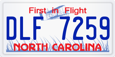 NC license plate DLF7259