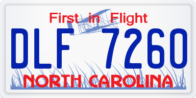 NC license plate DLF7260