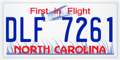 NC license plate DLF7261
