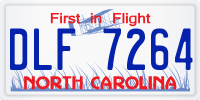 NC license plate DLF7264