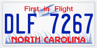 NC license plate DLF7267