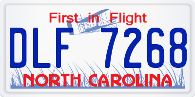 NC license plate DLF7268