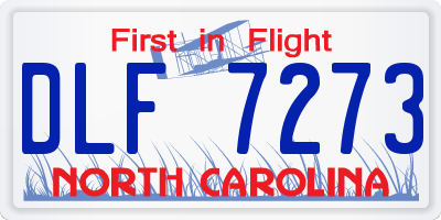 NC license plate DLF7273